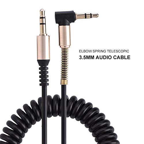 Аудио кабел 3.5 мм, Пружинен Aux-Кабел 3.5 мм между фоно свещи L-Образна форма I-Образна Прибиращ се Кабел за
