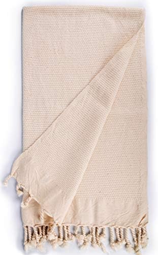 Турското кърпа за ръце Bersuse от памук Ventura - 23x43 инча, цвят слонова кост (комплект от 3)
