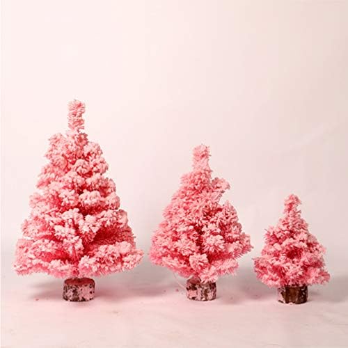 Изкуствена Коледна елха NUOBESTY, 12-Инчов Розова Бор с Дървена основа за Украса на Коледното плотове (30 см)