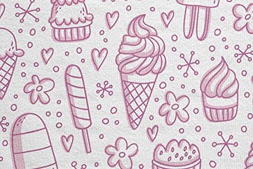 Кърпа за подложка за йога с топка сладолед Ambesonne, Различни Сладолед с Модел Девчачьи Летни Десерти, Рога за Вкусна
