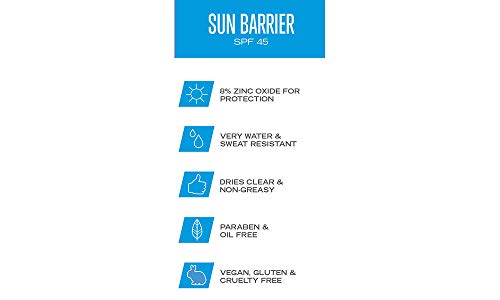 Слънцезащитен крем Zealios Sun Barrier с цинк широк спектър SPF 45 - Водоустойчив и не слънцезащитен крем за активни спортове