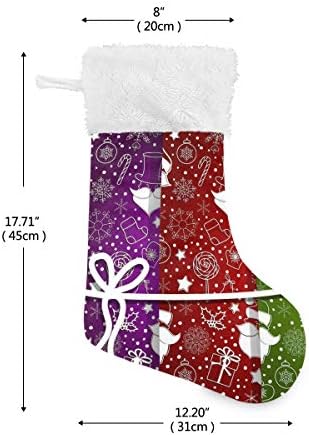 Коледни Чорапи PIMILAGU 1 Опаковка 17,7 инча, Окачени Чорапи за Коледна украса