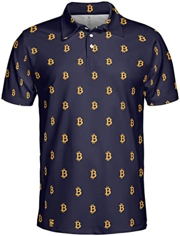 Модни Биткойн-ризи за мъже - Стръмни Биткойн-Крипто-Ризи с Къс ръкав - Биткойн-Polo Ризи за мъже, Идеи за подаръци в Биткойнах