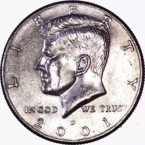 2001 D Кенеди Полдоллара 50 цента На Около необращенном формата на