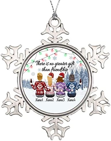 Коледна Украса Приятелството-най-добрият подарък Обичай Метален Орнамент Домашен Офис Коледна Снежинка с Окачен