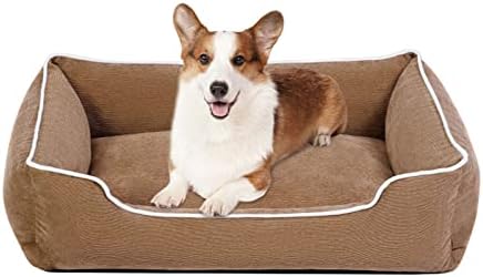 Легло за кучета Petmolico, Правоъгълен диван-легло за домашни любимци с Обвивка Около възглавници, Подвижни Моющийся Калъф,