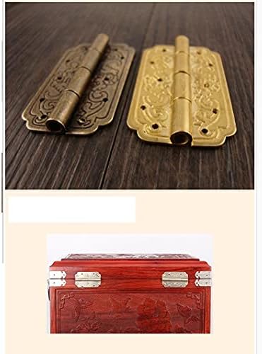 ZSEDP 2 бр. Златни Панти Железни Декоративни Реколта Дървени Бижута за Подарък Кутия за Вино Калъф Мебелни Аксесоари (Цвят: