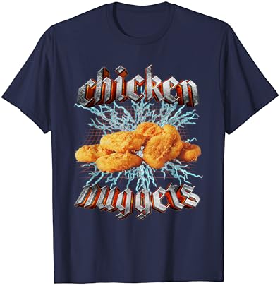 Тениска Chicken Nuggets Heavy Metal World Tour с Хардкорной Музика