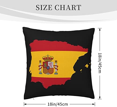 КАДЕ Флаг на Испания Карта Калъфки за възглавници 18x18 См Калъфки За Възглавници Поставяне на Квадратна Калъфка