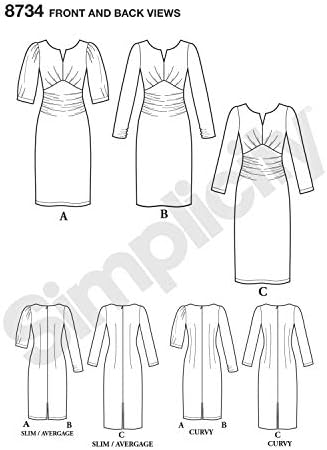 Модел за шиене женски плетени рокли Simplicity Amazing Fit, Размер 20-28 W