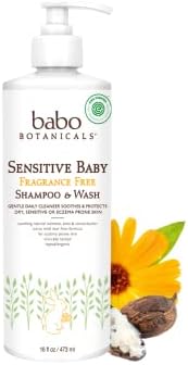Шампоан и сапун Babo Растителни Sensitive Бебе 2 в 1 без ароматизатори - с натурален овесена протеин, масло от шеа и какао