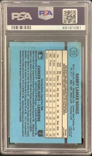 Бари Бондс е Подписал Бейзболна картичка 1988 Leaf 113 С Автограф MVP PSA / DNA Auto 10 Бейзболни картички