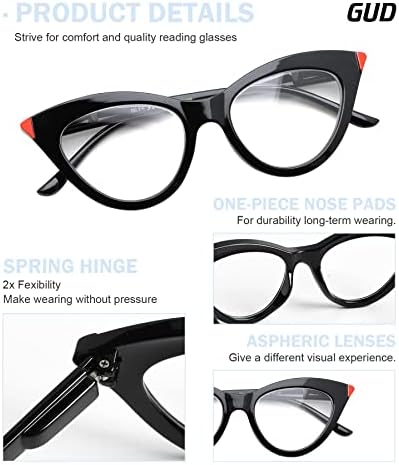 Очила за четене в стил GUD Cat-Око за жените - с 5 чифта женски ридеров малък размер