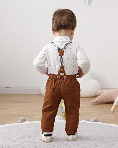 Дрехи за малките момчета 0-18 м, Смокинг за Бебета, Джентльменская Облекло с дълги ръкави + Панталони на