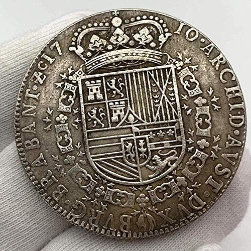 1710 Испания и Холандия Антични Старата Медна и Сребърна Колекция Възпоменателни Монети Корона Сребърен Долар