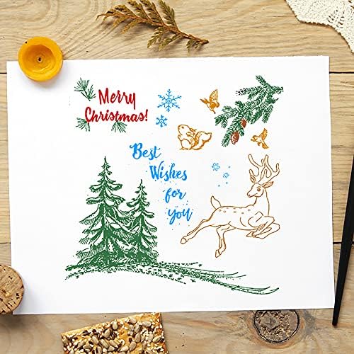 Весели Коледни елхи, Елени, прозрачни печати за направата на картички, декорация, направи си сам, scrapbooking, поздравителни