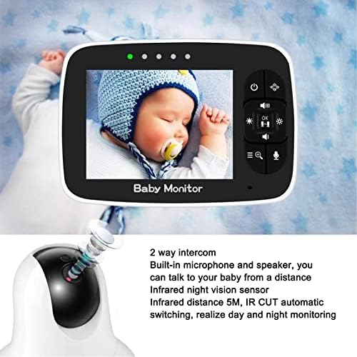 Видеоняня Yunseity, Домашна Камера за сигурност 1080P HD с двустранно Домофон, 3,5-инчовата Детска Камера с Температурен монитор,