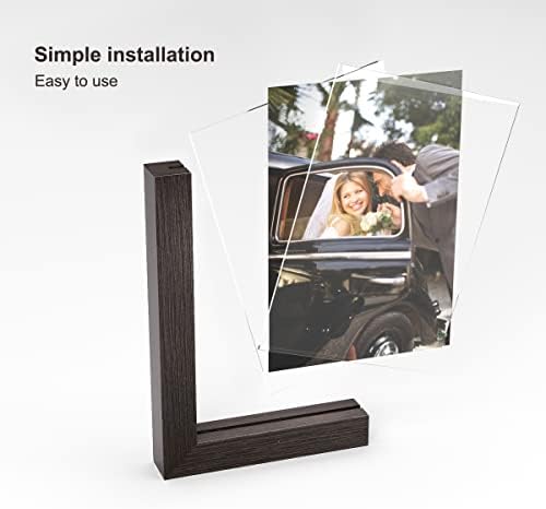 Рамка за снимки Semeth, 2 опаковки, Дървени рамки за снимки с дървена основа L и капак от акрилно стъкло с висока разделителна