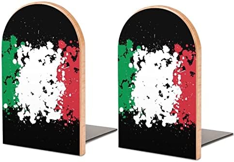 Гранжевые Дърдорене Флаг на Италия Дървени Чела Книгата Декоративни Нескользящие Поставка За Книги Притежателя