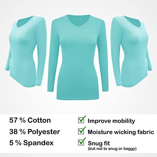 Тениски BaHoki Essentials с дълъг ръкав и V-образно деколте - Предназначени за максимална производителност - 3 опаковки