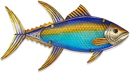 ЛИФИ Метална Риба Стенен Декор | Риба Метални Стенни Художествена Окачване за Външно Декор на Пътнически Плажа
