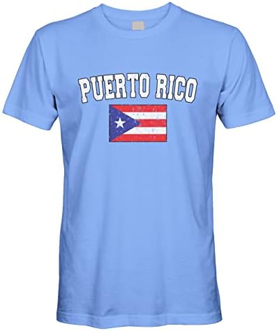 Мъжки Выцветшая Тениска с Флага Пуерто Рико