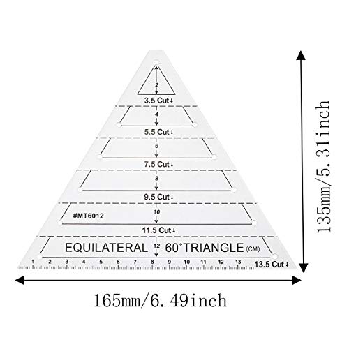 Батино 60 Градуса Равностранен Триъгълник Линия За Капитониране Прозрачен Първоначалния Инструмент За Шиене в