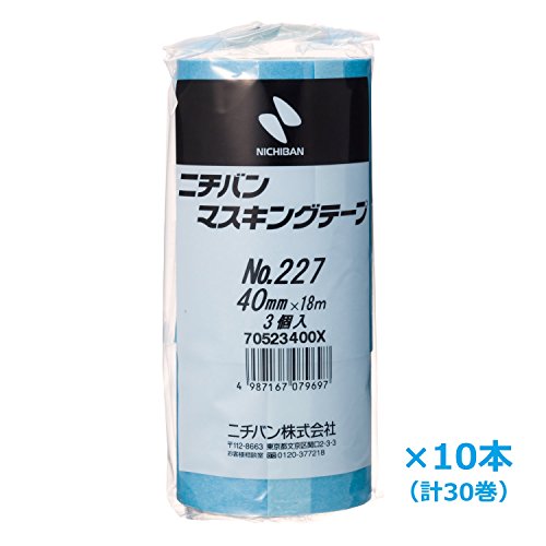 Тиксо Nichiban 227H-40BOX, 30 ролки, 1,6 инча (40 мм) x 70,9 фута (18 метра), опаковка от 30