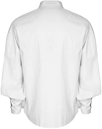 Пиратски Блуза за Мъже, Възраждане, Мъжка Мода, Ежедневни, Проста, Плюс Размера на Однотонная Риза С Висока