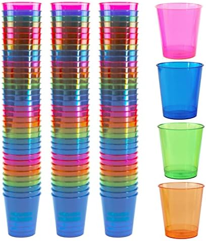 Обемна пластмасови чашки Iconikal, 432 броя, Асортимент от 4 цвята, 1 Унция