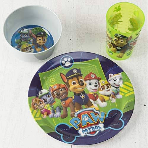 Детски комплект съдове за готвене Zak Designs Paw Patrol включва чиния, купа, чаша и прибори за хранене, изработен