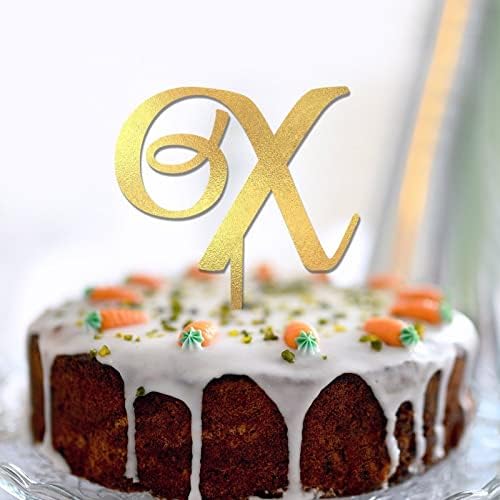 Блестяща Златна Буква X, Първоначално в цилиндър за Торта, Сватбени Декорации За Торта за Рожден Ден, Селски Многократна