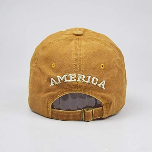 Нисък профил забавно бейзболна шапка с флага на САЩ и бродерии, регулируемо, застиранная, за татко, за мъже, жени, обикновена