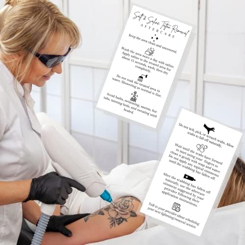 Инструкции за последващата грижа за премахването на татуировки с малко сол и физраствором | 50 опаковки | визитка