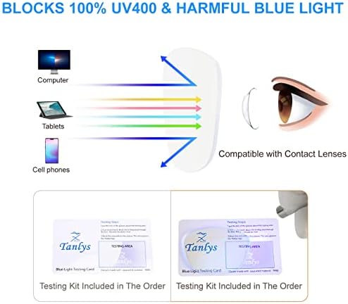 Tanlys 2 опаковки сини светоблокирующих точки за облекчаване на напрежението на очите пред компютъра [Сухота в очите и кисело],