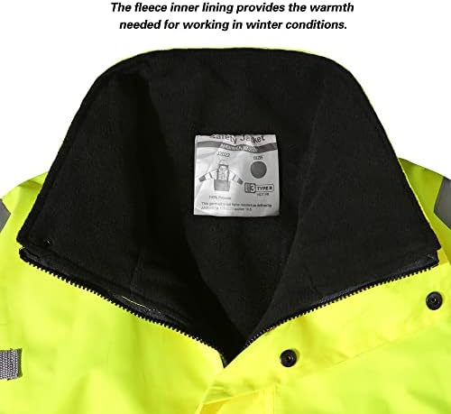 Защитно яке DPSAFETY, Светоотражающая яке с качулка повишена видимост, Яке-бомбер Hi-Vis с джобове и цип