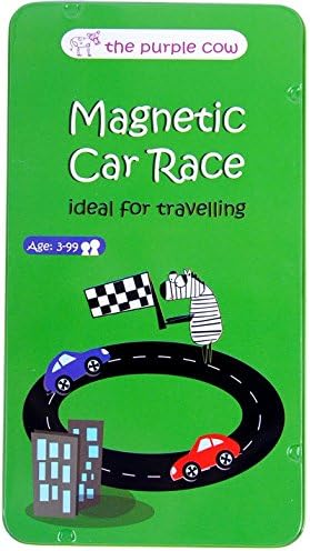 Игра The Purple Cow Magnetic Travel Race Car Game - игри, игри с самолети и тихи игри. Детска кутия за деца и възрастни. Забавни