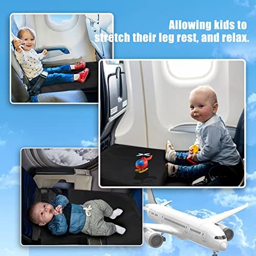 Поставка за крака в самолета за деца - Черна Преносим Кошче за деца на седалката на самолета, Поставка за крака, че