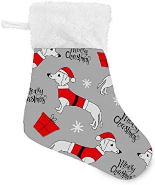Коледни Чорапи ALAZA, Коледа, Безшевни Модел със Забавна Куче, Класически Персонализирани Малки Чулочные Украса за Семейни празници,