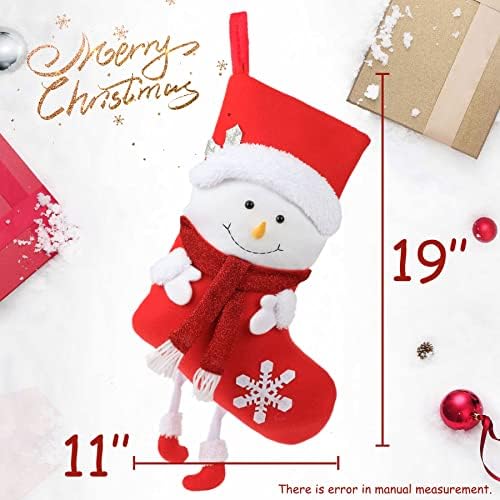 Комплект коледни Чорапи Hopearl, 3 предмет, Сладки Чорапи с Снеговиком, Елени, Коледните Орнаменти, Подаръчни