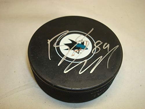Баркли Гудроу подписа хокей шайба Сан Хосе Шаркс с автограф 1А - Autograph NHL Pucks