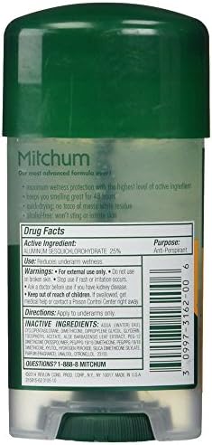 Мъжки Дезодорант-Антиперспиранти Mitchum, Тройна Гел за защита от миризмата, Защита на 48 часа, Тествана дерматолог,
