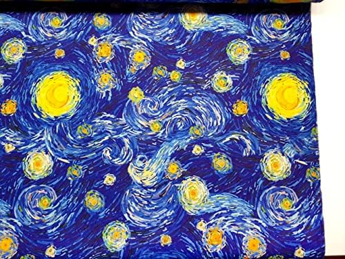 Плат Звездна Нощ на Ван Гог - Боядисване С Художествен Принтом, Възглавници, Мебели, Плат за Тапицерията на диван капаци