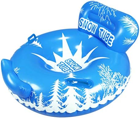 Abaodam, 1 бр., за спортове на открито, удебелена снежна тръба от PVC, надуваеми снежни шейни (синьо)-