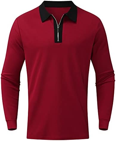 Мъжки Ризи Поло с цип WOCACHI 2022, Мъжка Риза с къси ръкави с Цип Дълъг Ръкав, Прилепнали Мрежести Тениски