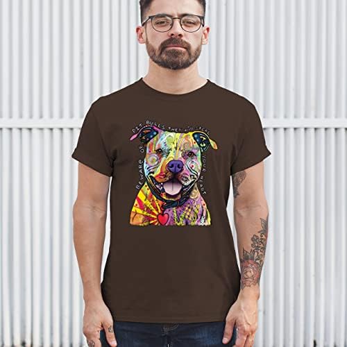 Пазете Се От Питбуля Тениска Дийн Русо Арт Цветна Сладко Куче Мъжки T-Shirt