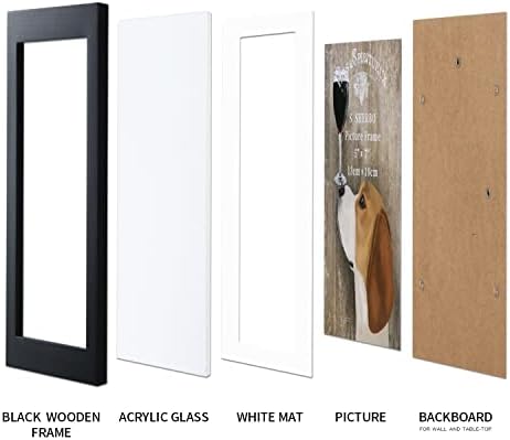 Дървени рамки за снимки Sherbo 5x7, Комплект от 2-те Дисплей с Матово покритие и Акрилен Лист, Прозрачно Литое Плексиглас,