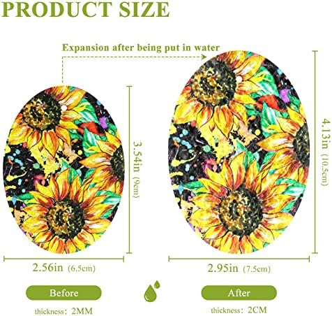ALAZA Акварел на Слънчогледа Живопис Изкуство Флорални Цветни Натурални Гъби Кухненски Целлюлозная Гъба за миене