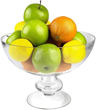 Декоративна купа на крака от стъкло CYS EXCEL (H: 6D: 8) | Купа за демонстрация на плодове | Купа за Терариум | Ваза за компот