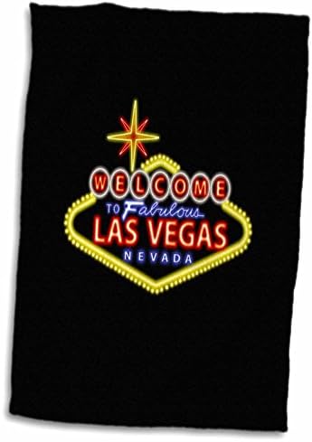 Кърпа за ръце/спорт с 3D Роза Добре дошли в приказния Лас Вегас, Невада, 15 x 22